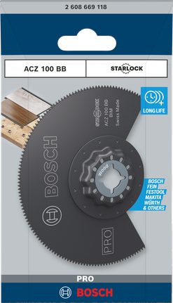 Hoja multiherramienta Bosch PRO ACZ 100 BB de 100 mm.